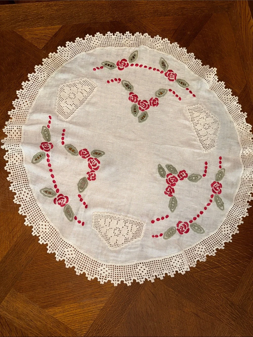 Antique table doily